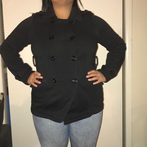 Black stretchy cute Pea Coat